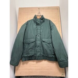 David Taylor Mens Green Quilted Lined Bomber Jacket Size XL FLAW